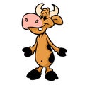 Cheerful cow smile cartoon animal character illustration Royalty Free Stock Photo