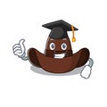 Cheerful on cowboy hat graduation hat cartoon character