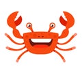 Cheerful crab with open mouth