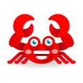 Cheerful crab on white background vector illustration