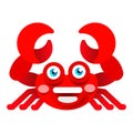 Cheerful crab on white background vector illustration