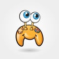 Cheerful cute gamepad vector illustration, funny cartoon character