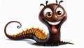 cheerful cute worm