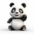 Cheerful 3d Panda Bear Wallpaper With Open Gesture - Uhd Image