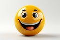 Cheerful 3D smile emoji on white backdrop