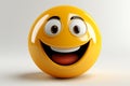 Cheerful 3D smile emoji on white backdrop