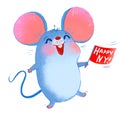 Cheerful dancing Rat. Symbol of the Chinese New Year Royalty Free Stock Photo