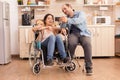 Cheerful disabled woman Royalty Free Stock Photo