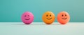 Cheerful display of colorful smiley balls Royalty Free Stock Photo