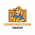Cheerful Dog Construction Engineering Mascot Logo Royalty Free Stock Photo