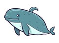 Cheerful dolphin on white background