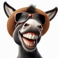 Cheerful donkey smiling. Generative AI