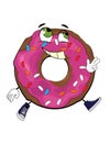 Cheerful doughnut cartoon