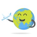 Cheerful Earth with plane