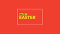 Joyous easter greeting card with orange background and cheerful Happy Easter text