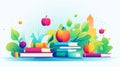 cheerful education bold and bright illustration