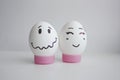 Cheerful eggs of shyness shyness