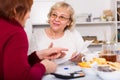 Cheerful elderly women with documents Royalty Free Stock Photo