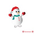 Cheerful elegant snowman