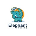 Cheerful elephant mascot cartoon logo vector illustration Royalty Free Stock Photo