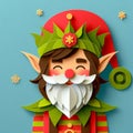 Cheerful Elf Character with Floral Headpiece in Whimsical Illustration