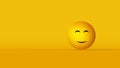 Cheerful emoji on yellow background with copyspace Royalty Free Stock Photo