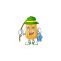 Cheerful face Fishing butternut squash mascot design