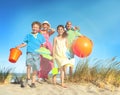 Cheerful Family Bonding Beach Togetherness Joyful Concept Royalty Free Stock Photo