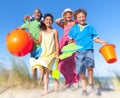 Cheerful Family Bonding Beach Vacation Holiday Concept