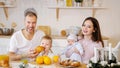 Cheerful family having breakfast together Royalty Free Stock Photo