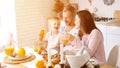 Cheerful family having breakfast together Royalty Free Stock Photo