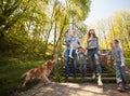 cheerful family having a picnic.