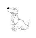 Cheerful fantastic dog dachshund drawn on paper