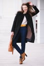 Cheerful fashion woman. Street style