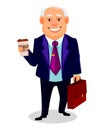 Cheerful fat business man cartoon character Royalty Free Stock Photo