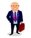 Cheerful fat business man cartoon character Royalty Free Stock Photo