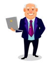 Cheerful fat business man cartoon character Royalty Free Stock Photo