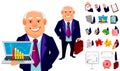 Cheerful fat business man cartoon character Royalty Free Stock Photo