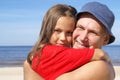 Cheerful father and daughter