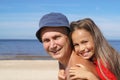 Cheerful father and daughter