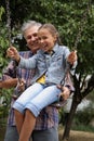 Cheerful father and daughter