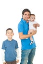 Cheerful father with two boys