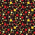 cheerful festive seamless pattern with colorful confetti on a black background