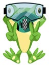 Cheerful frog diving with a diving mask, illustration, vector