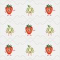 Cheerful fruits cartoon
