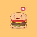 Cheerful and Full of Love Cute Hamburger Characters Royalty Free Stock Photo