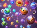 Cheerful Funny Balls, Generative AI Illustration Royalty Free Stock Photo