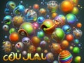 Cheerful Funny Balls, Generative AI Illustration