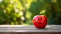 A cheerful, giggling apple for a healthy snack