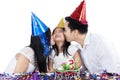 Cheerful girl celebrate birthday Royalty Free Stock Photo